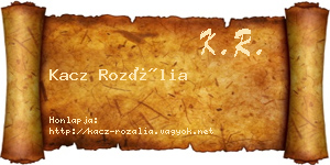 Kacz Rozália névjegykártya