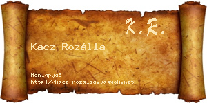 Kacz Rozália névjegykártya